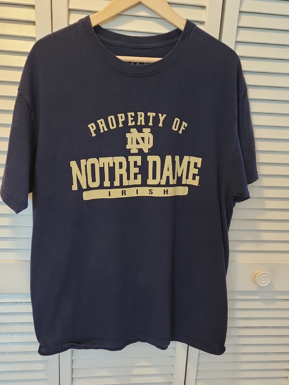 Notre Dame Irish 'Property of' Navy Short Sleeve Tee